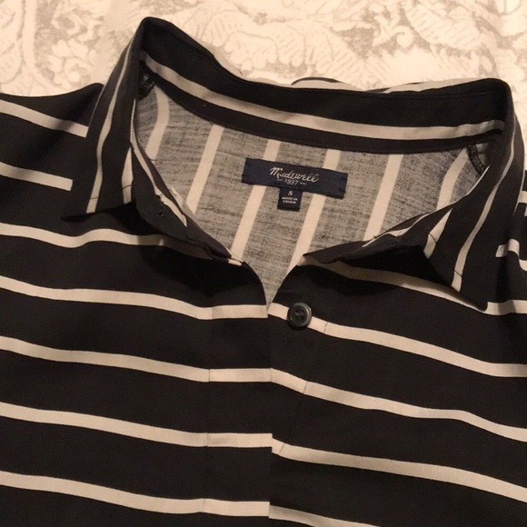 Madewell silk striped long sleeve tunic shirtdress - Picture 4 of 6